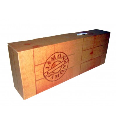 Caja para jamones imitación madera.